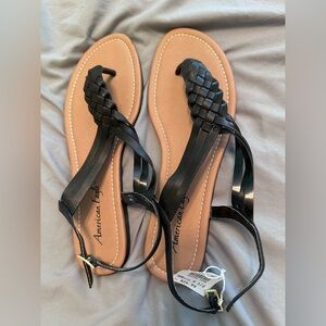 American Eagle Outfitters Black Braided Sandals